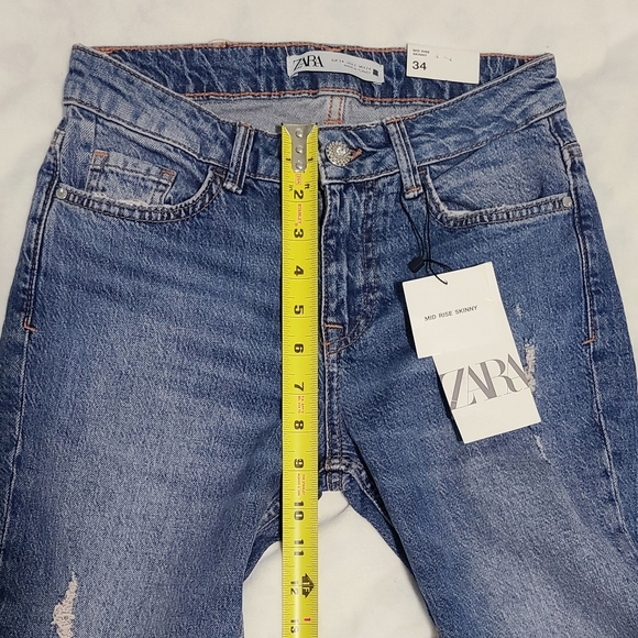 NWT ZARA mid rise skinny jeans SIZE 26 (US 2) - Picture 9 of 13